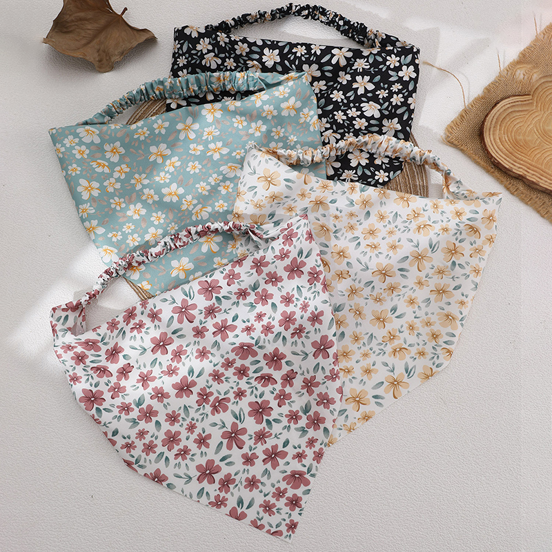 Lace Trim Cami - 4pcs/set Floral Turban Headband with Lace