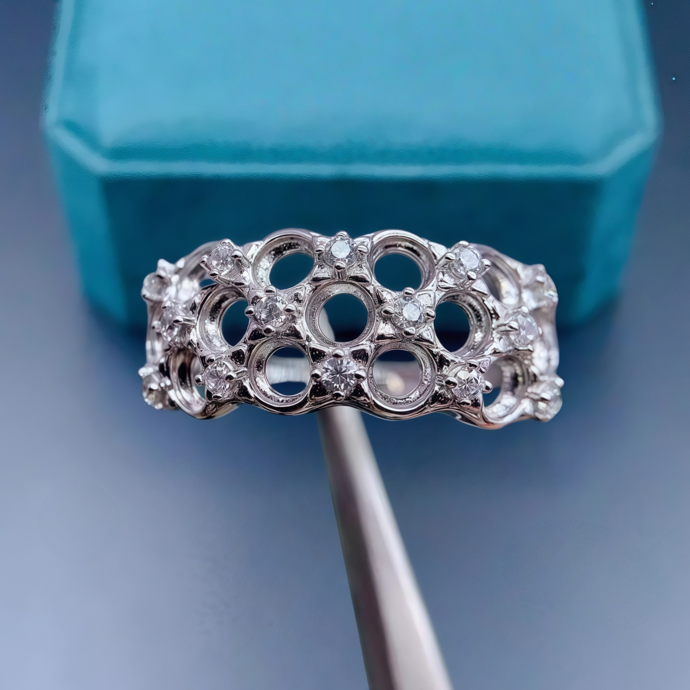 Women Fashion Rings - Setting 3mm Round Stone Fashion DIY