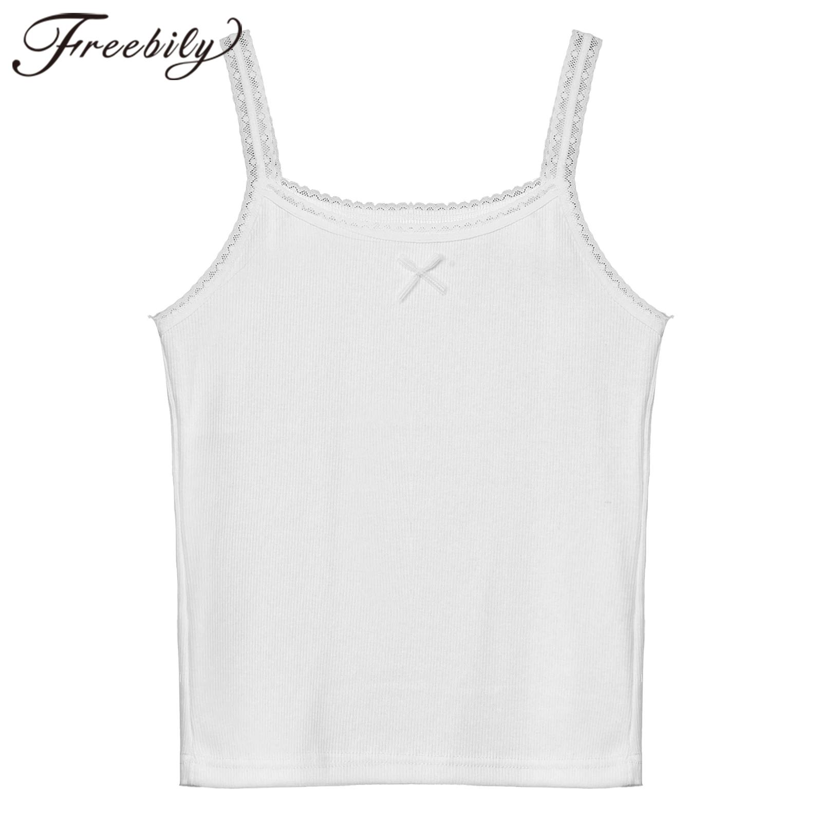 Lace Trim Cami - Teens Kids Yoga Top Girls Camis