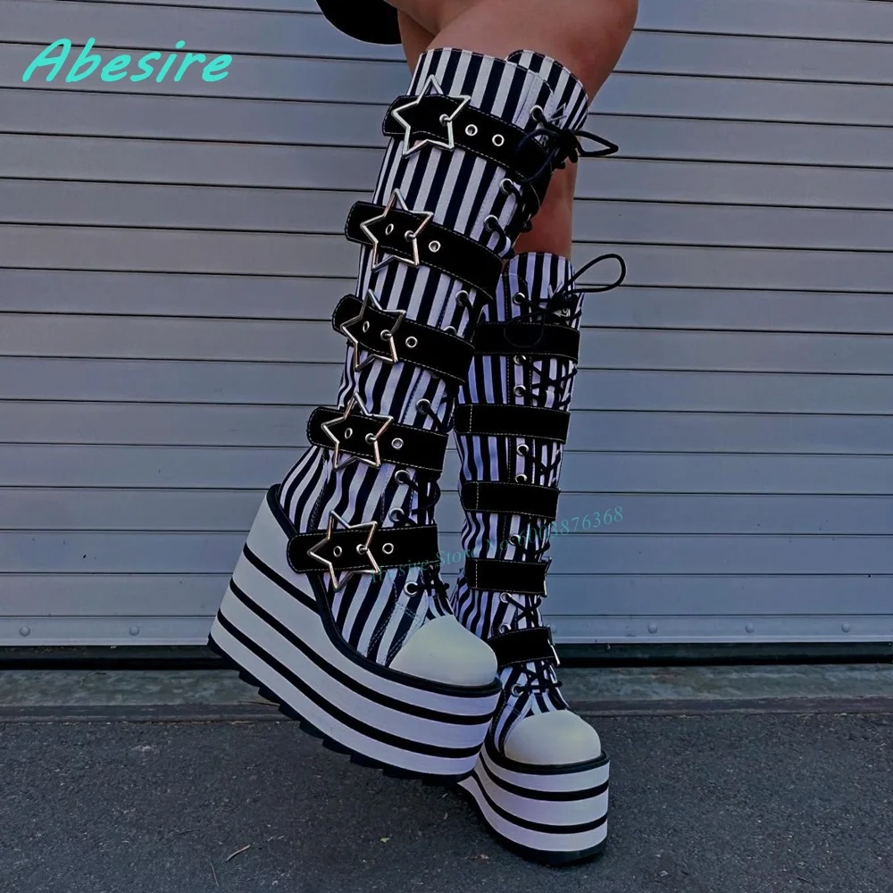 Round Toe Platform White and B - огляд і ціна Winter Fashion Women Boots