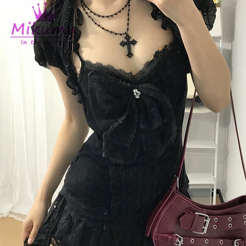 Mikumn Gothic Lolita Black Lac - огляд і ціна Lace Trim Cami