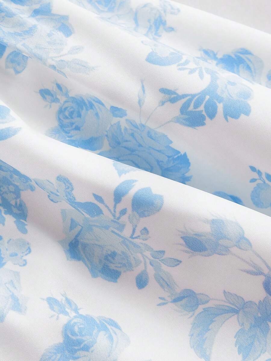 Blue And White Floral Print La - огляд і ціна Lace Trim Cami