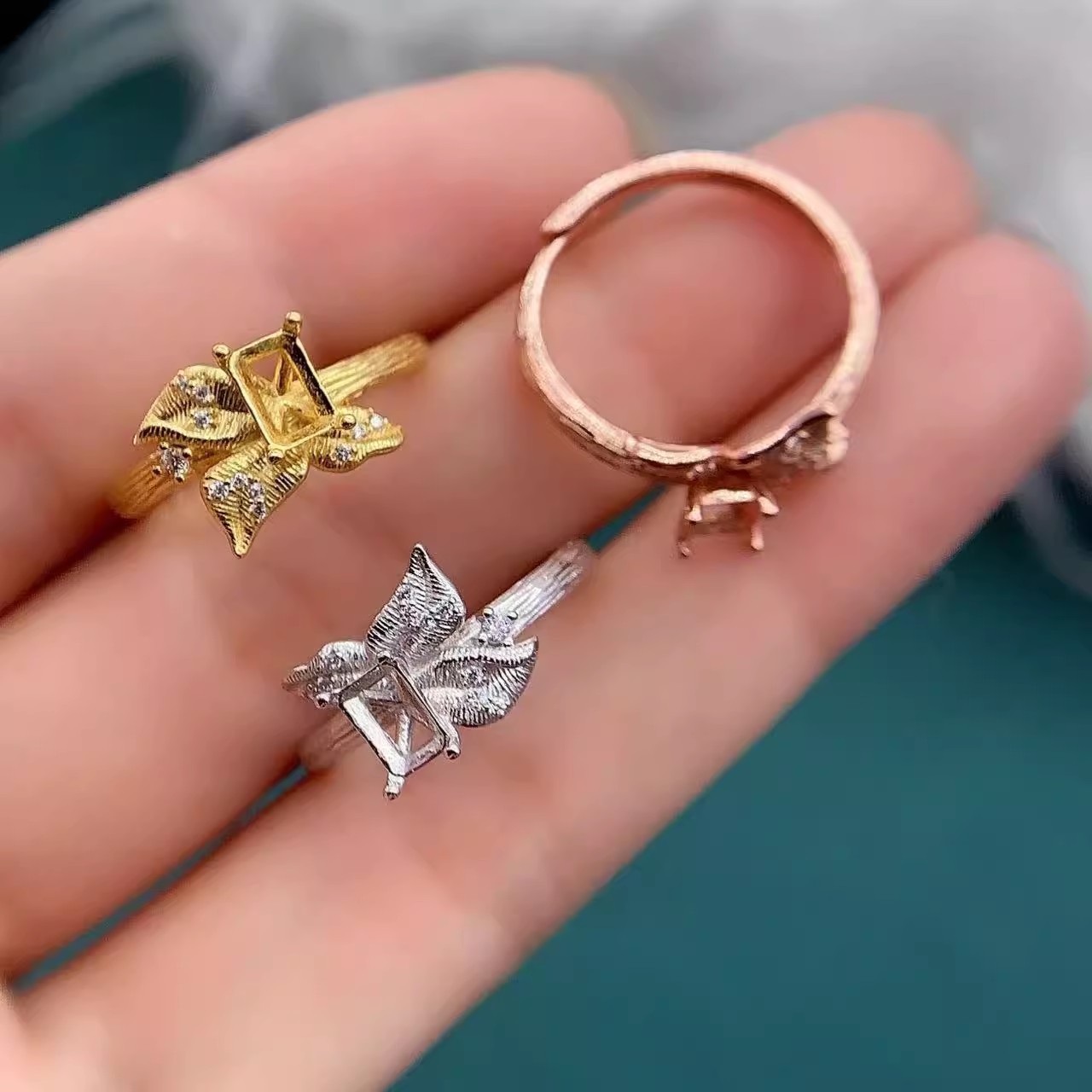 L S925 Sterling Silver Empty H - огляд і ціна Women Fashion Rings