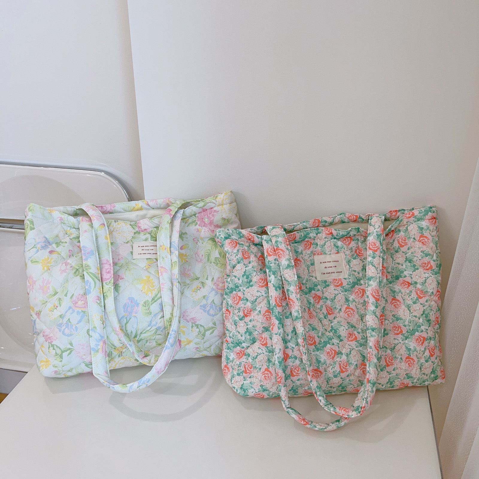 French Floral Quilted Tote Bag - огляд і ціна Canvas Tote Bag