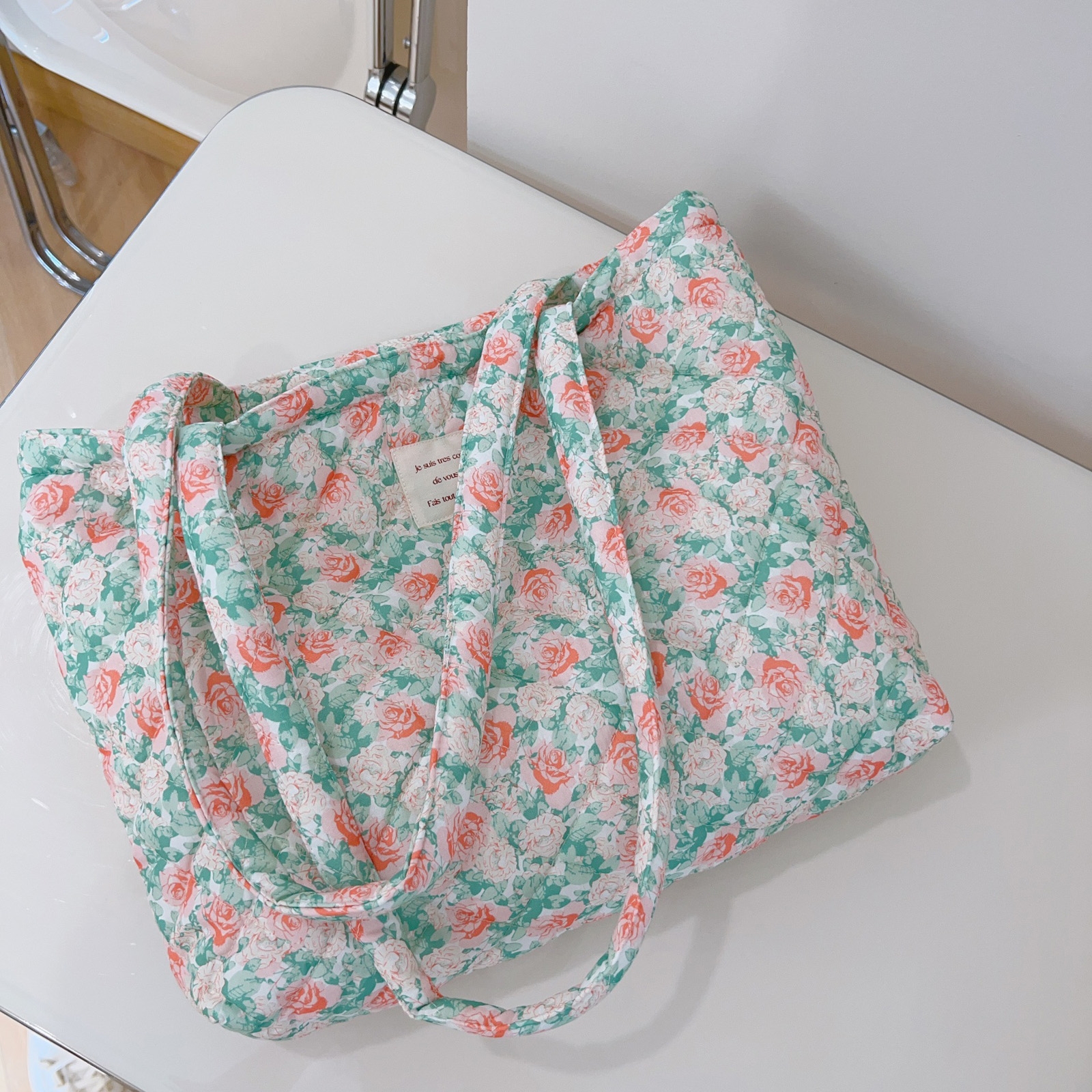 French Floral Quilted Tote Bag - огляд і ціна Canvas Tote Bag