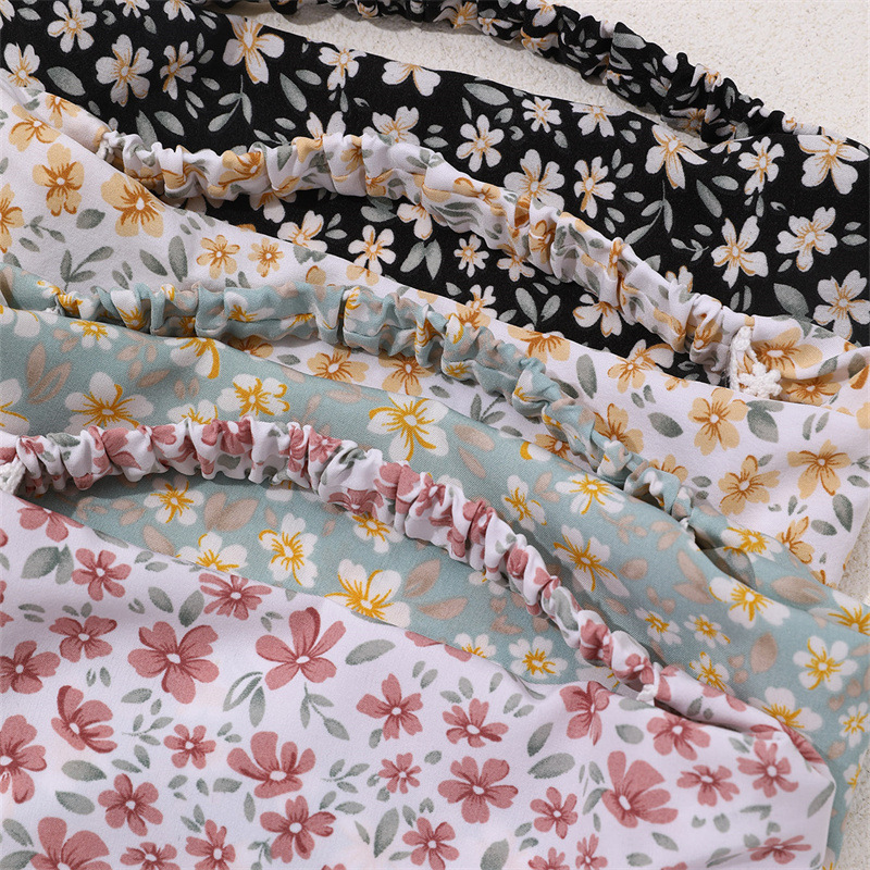 4pcs/set Floral Turban Headban - огляд і ціна Lace Trim Cami