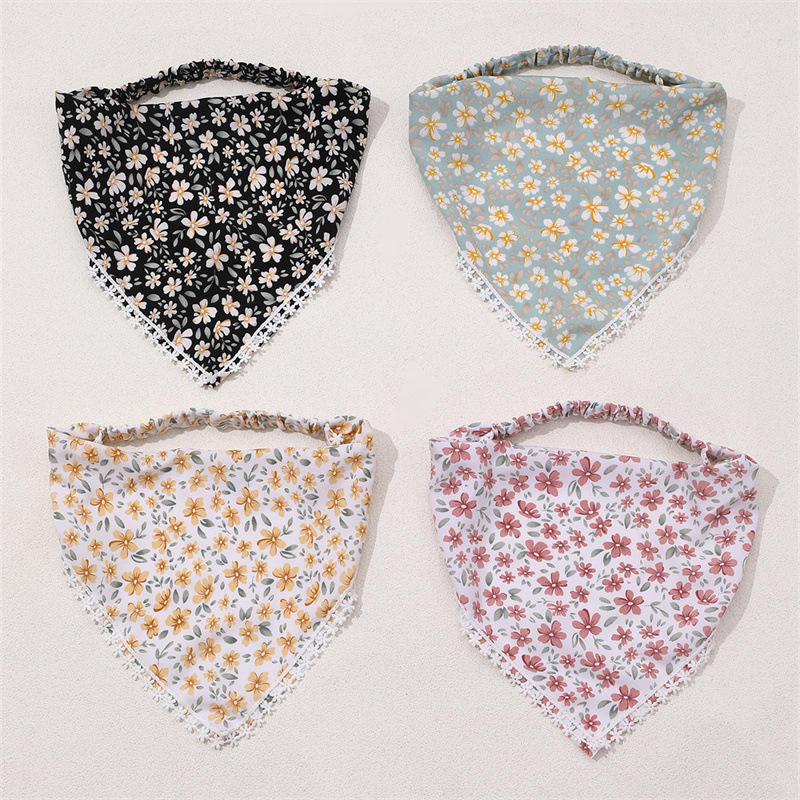 4pcs/set Floral Turban Headban - огляд і ціна Lace Trim Cami