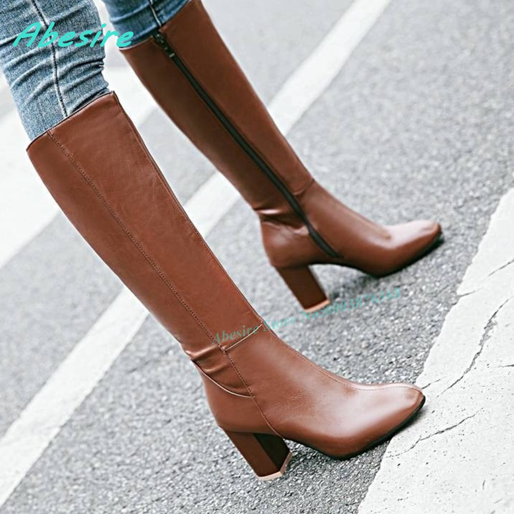 Leather Knee High Boots Side-Z - огляд і ціна Winter Fashion Women Boots