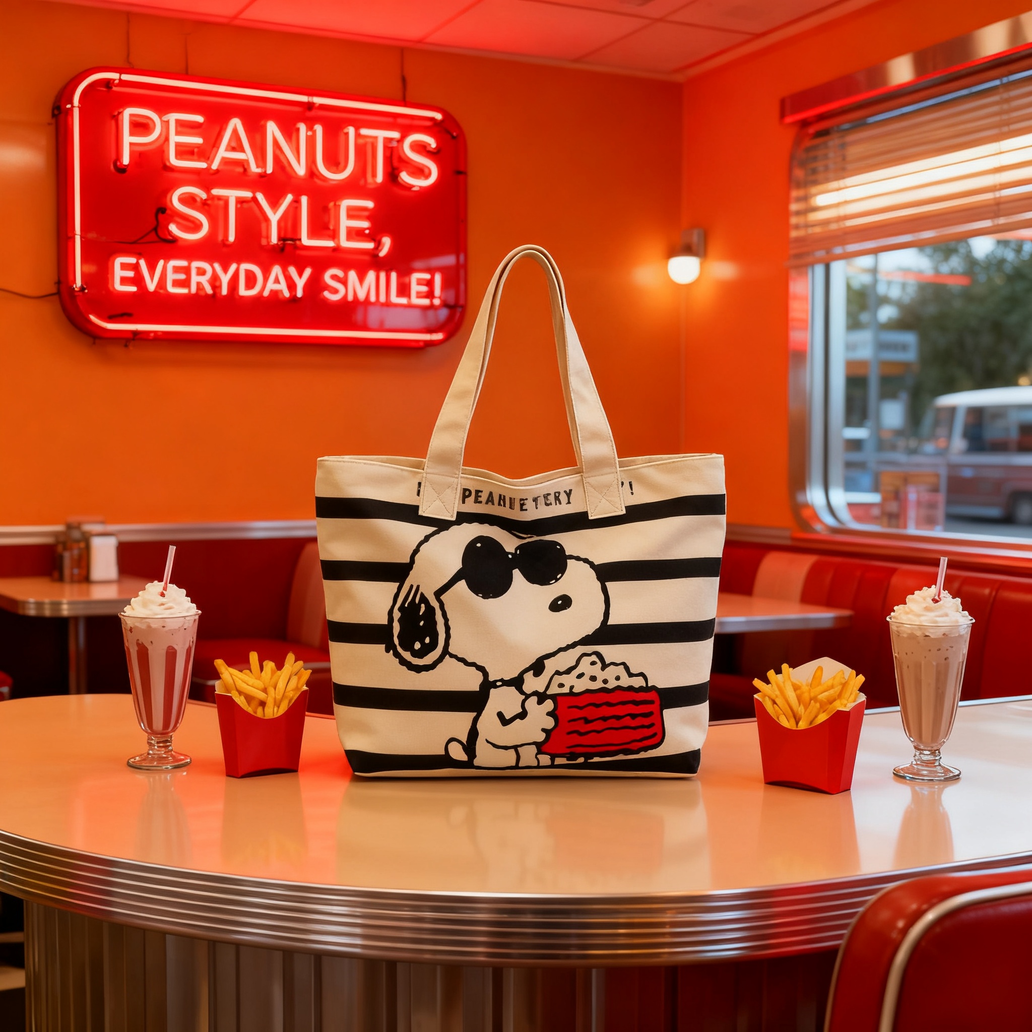 Snoopy Cartoon Large Capacity  - огляд і ціна Canvas Tote Bag