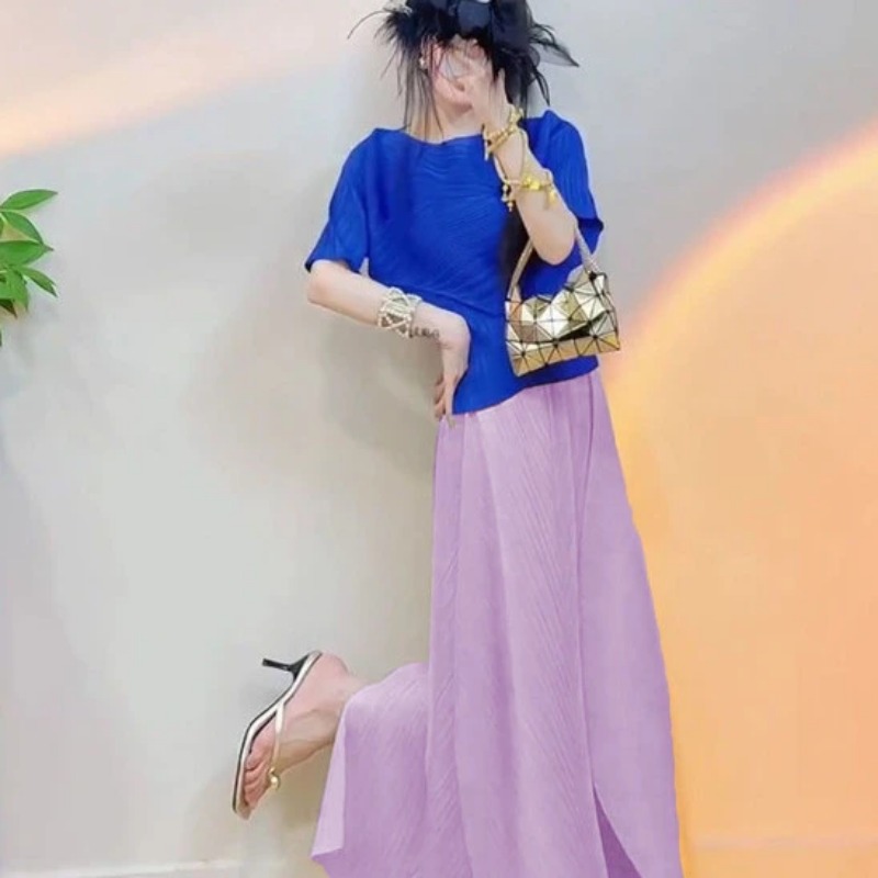 Women's Pleated Color Block Tw - огляд і ціна Asymmetric Top Women