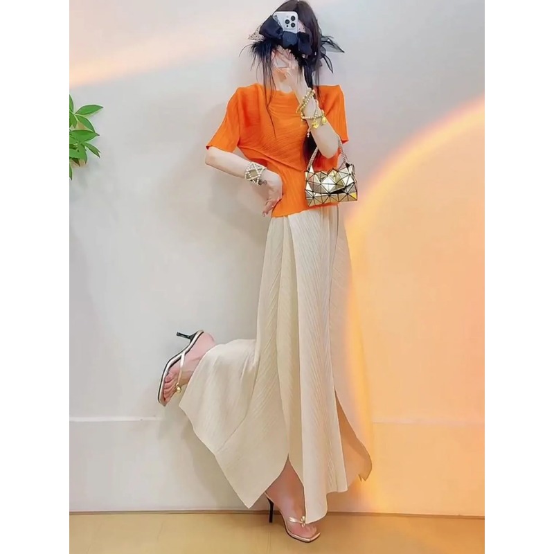 Women's Pleated Color Block Tw - огляд і ціна Asymmetric Top Women